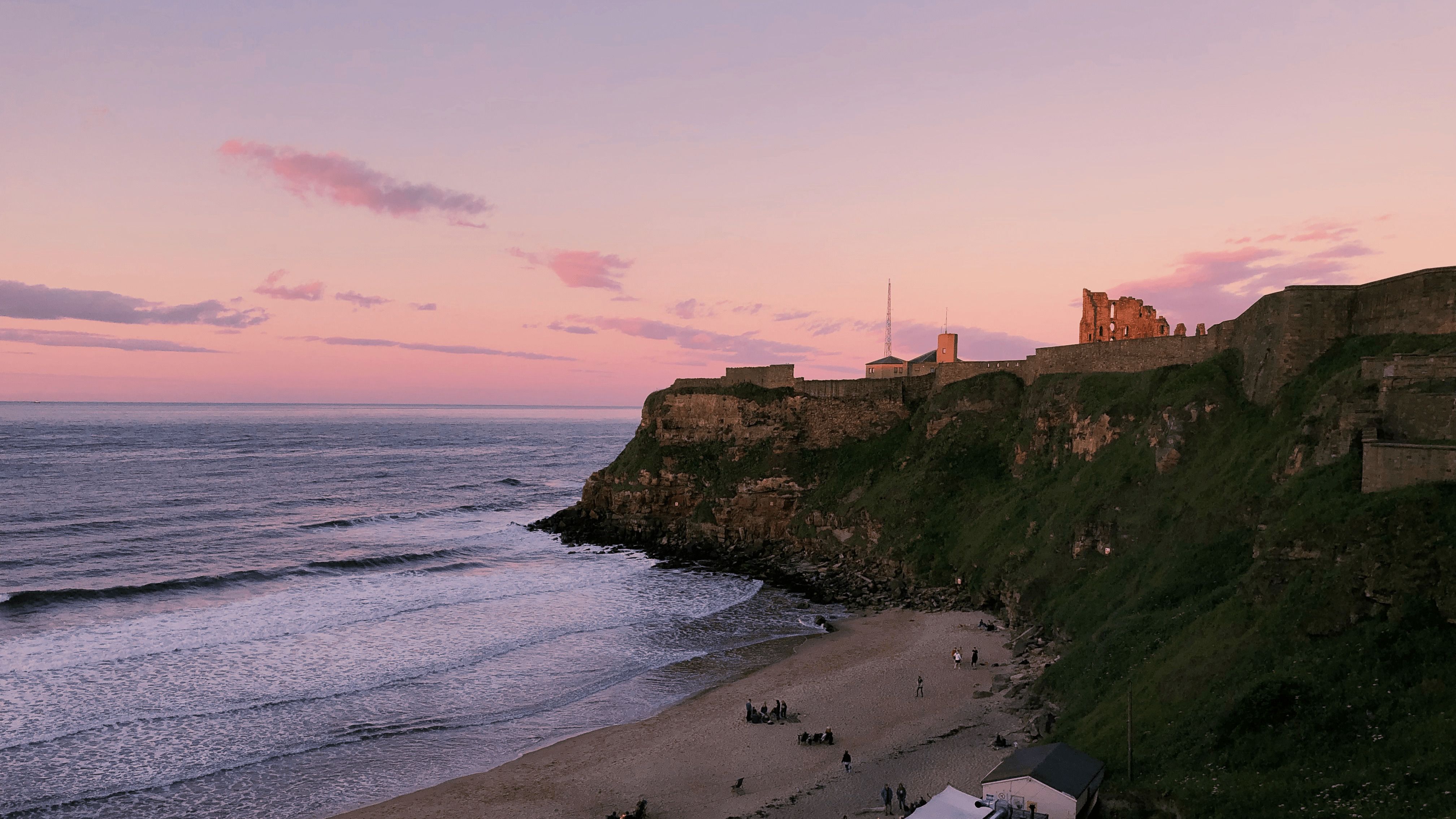 Priory Castle and Longsands Beach in Tynemouth,
            Tyne and Wear